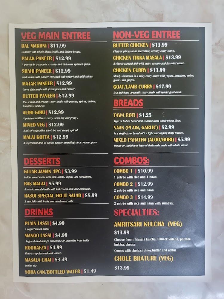 Rasoi Indian Food Menu image 3